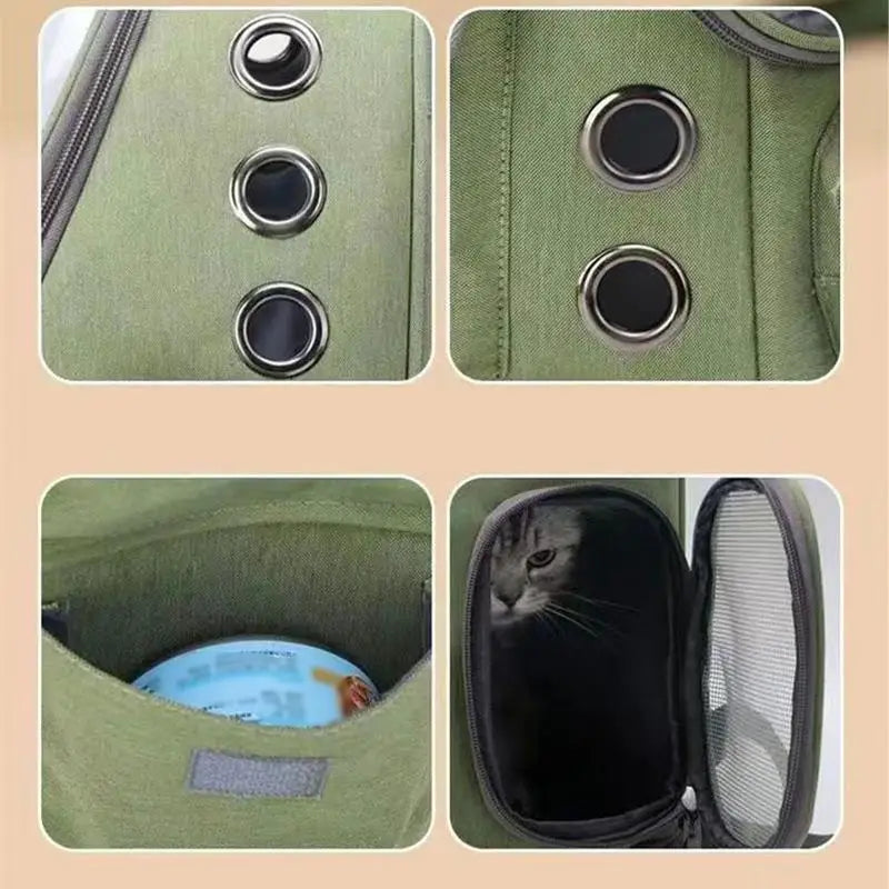Cat Backpack Carrier Pet Bag Carrier Cat Travel Pouch Backpack Breathable Space Capsule Pet Carrier Cat Bag Pet Backpack For