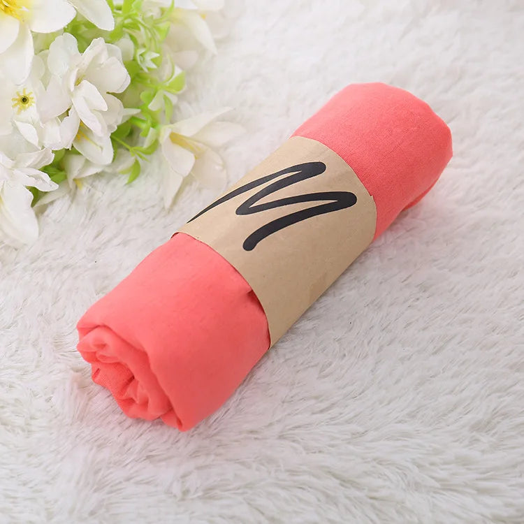 20 Colors Solid Color Hijab Scarf For Women Luxury Breathable Shawl Wraps Ladies Head Scarves Neck Bandana Black Scarfs Men Gift