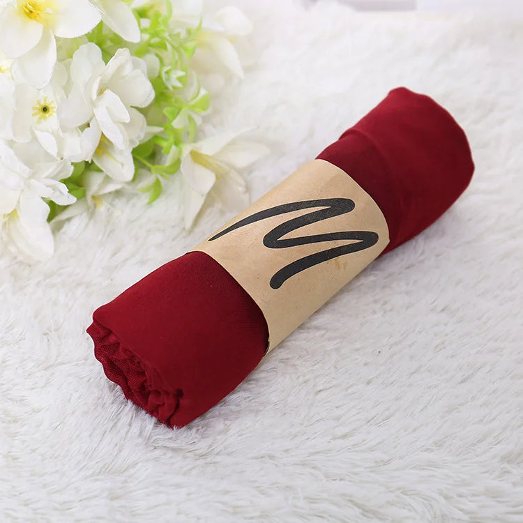 20 Colors Solid Color Hijab Scarf For Women Luxury Breathable Shawl Wraps Ladies Head Scarves Neck Bandana Black Scarfs Men Gift